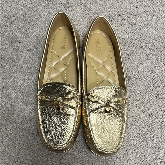 Michael Kors Metallic Gold Loafers - Picture 1 of 5